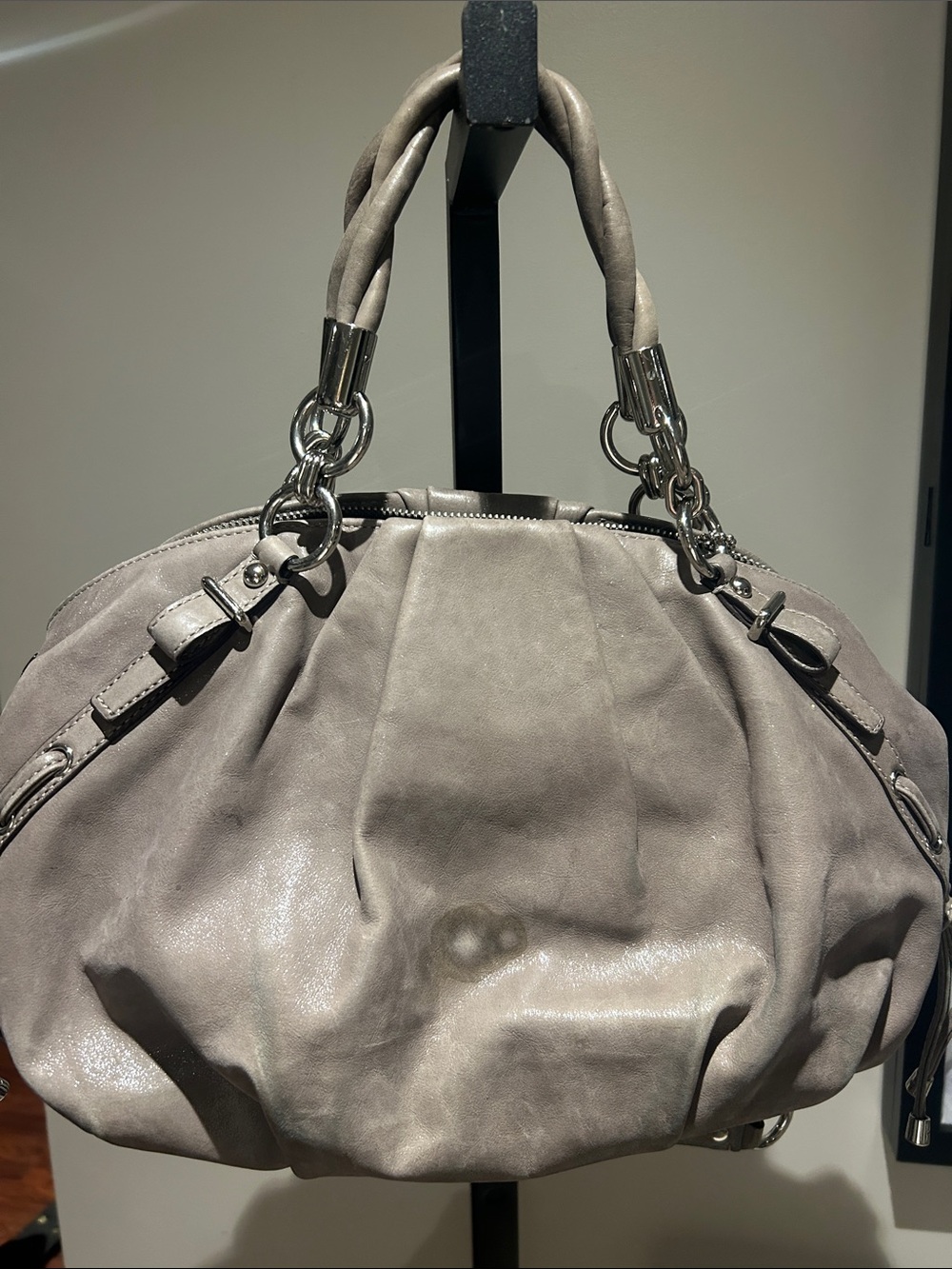 Coach Gray Women's Soft Leather Tote Handbag